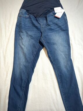 Isabel Maternity Skinny Jeans Size 8 Over Belly Panel Stretch Dark Wash NWT